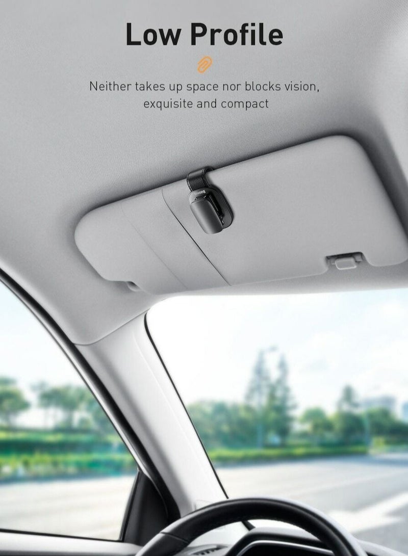 Baseus Universal Car Sunglasses Holder & Eyeglasses Storage Clip – Fastener Hanger for Sun Visor, Perfect for Cars, SUVs, and Trucks – Organize Your Eyewear with Style, Easy Access, Durable Design – Ideal for Sunglasses, Reading Glasses, and More- Black - Image 4