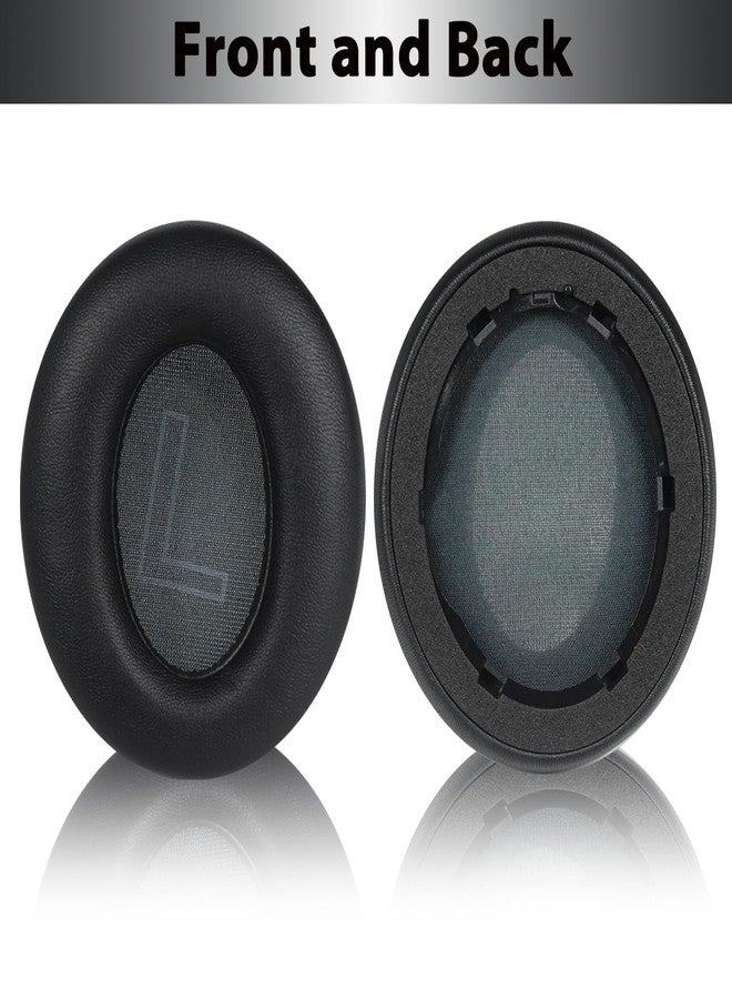 Adhiper وسادات أذن بديلة Adhiper لسماعات Anker Soundcore Life Q20/Q20i/Q20+، وسادات أذن Soundcore من Anker Life Q20 مع رغوة ذاكرة ناعمة و جلد بروتين (أسود) - Image 2