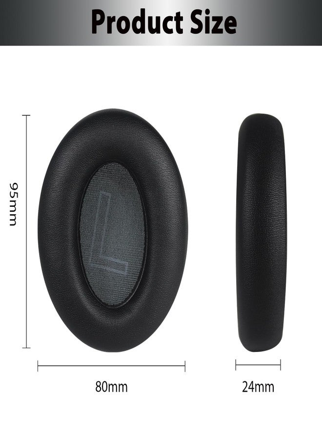 Adhiper وسادات أذن بديلة Adhiper لسماعات Anker Soundcore Life Q20/Q20i/Q20+، وسادات أذن Soundcore من Anker Life Q20 مع رغوة ذاكرة ناعمة و جلد بروتين (أسود) - Image 4