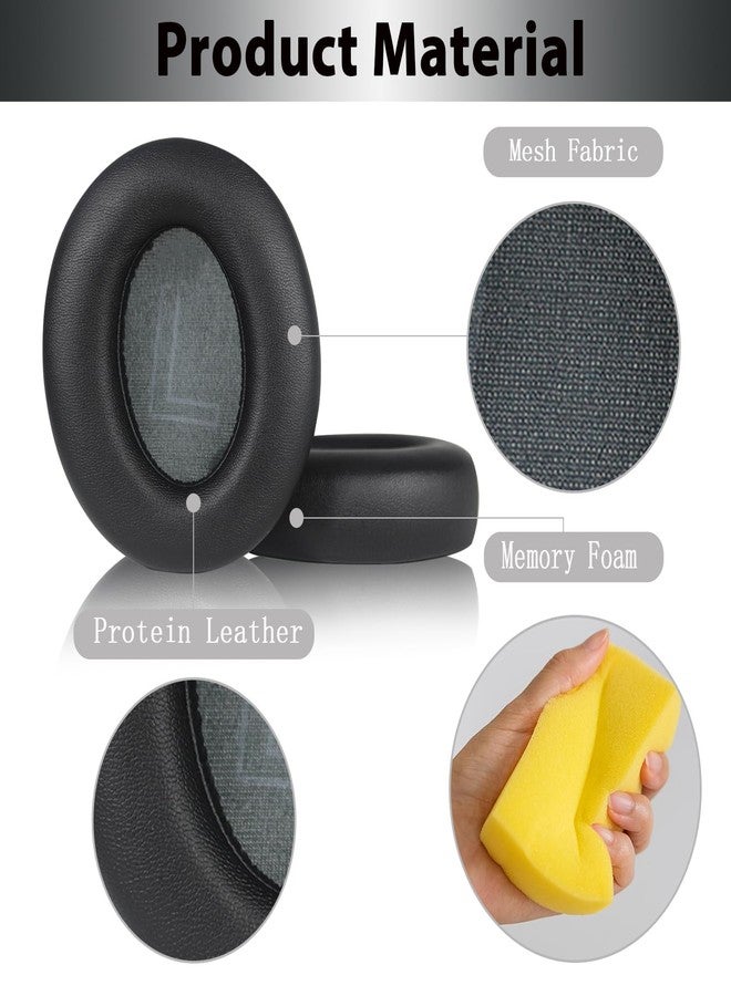 Adhiper وسادات أذن بديلة Adhiper لسماعات Anker Soundcore Life Q20/Q20i/Q20+، وسادات أذن Soundcore من Anker Life Q20 مع رغوة ذاكرة ناعمة و جلد بروتين (أسود) - Image 5