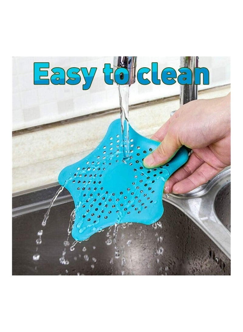 BLOOMING TIME 4Pcs Drain Stopper Silicone Drain Hair Catcher Shower Sink Strainer Filter for Kitchen Bathroom White/Green/Red/Blue  - Image 5