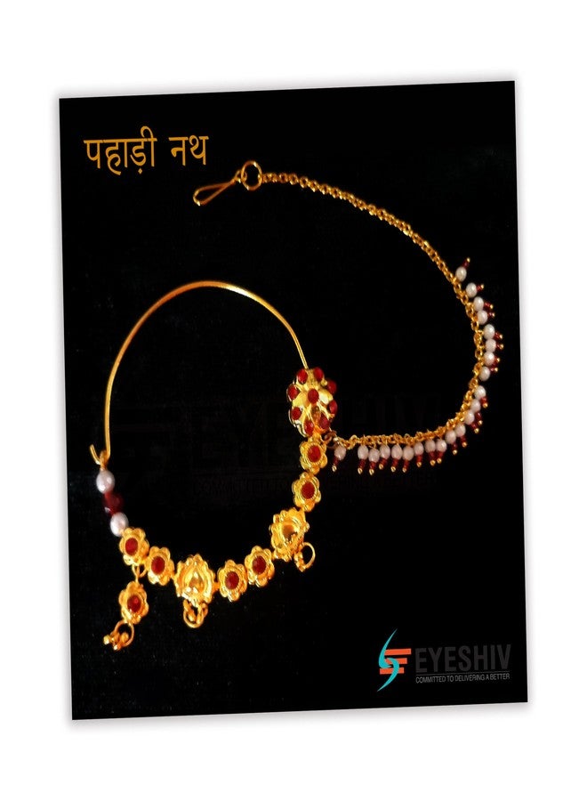 EYESHIV Pahadi Traditional Nath, Kumaon & Garhwal Jewellery, Uttarakhand, Beautiful Uttarakhand Jewellery,b Gold Plated Garhwali/Gadwali/Kumauni Nath