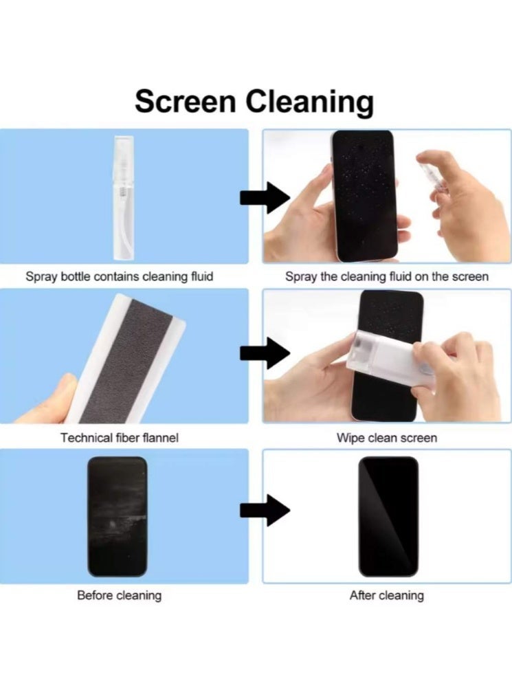 7 in 1 Mini Portable Cleaning Kit Multifunctional Keyboard Headphone Cleaning Brush Phone Computer Screen Cleaner for Electronic Devices Daily Cleaning - Image 4