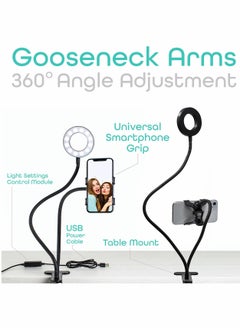 Y&D Selfie Ring Light with 24” Gooseneck Stand & Cell Phone Holder  - Image 3