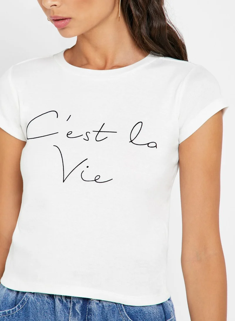 TOPSHOP Slogan T-Shirt