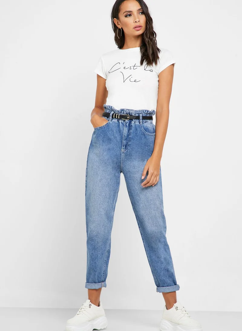 TOPSHOP Slogan T-Shirt