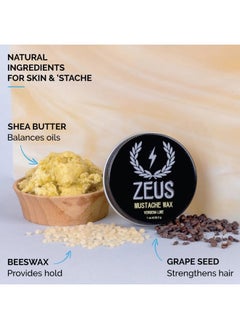 Zeus Mustache Wax - Natural Shine, Moisturizing, Conditioning & Styling Mustache Wax, Light-Medium Hold – MADE IN USA  - Image 2