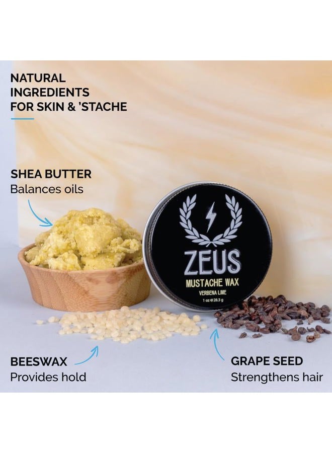 Zeus Mustache Wax - Natural Shine, Moisturizing, Conditioning & Styling Mustache Wax, Light-Medium Hold – MADE IN USA - Image 2