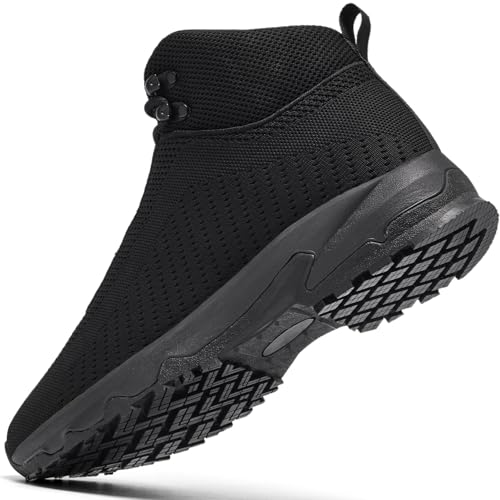 SHULOOK Non Slip Work Boots for Men Slip Resistant Lightweight Kitchen Chef Shoes for Restaurant Food Service Comfy Working Shoe Ankle Support Mesh Walking Footwear Black 11 - Image 3