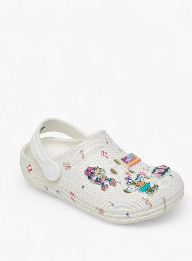 Disney Girls Minnie and Friends Print Backstrap Clogs