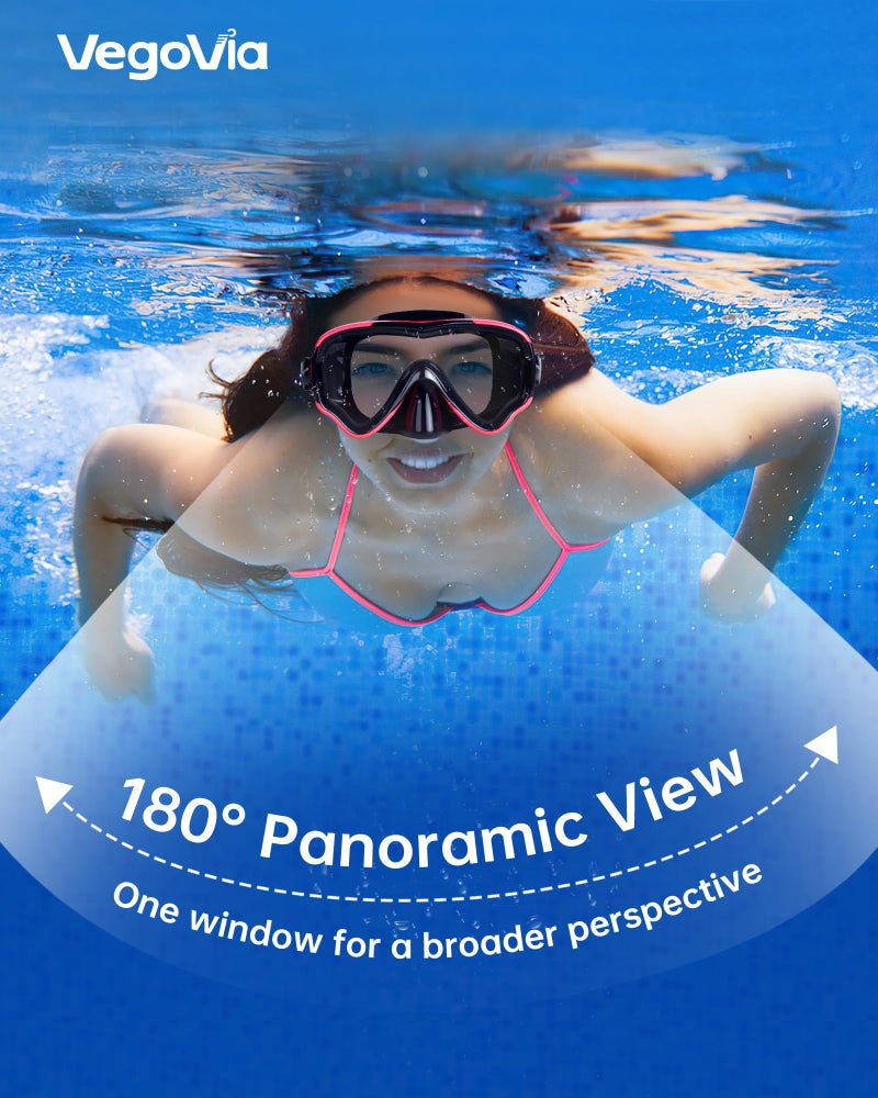 VegoVia Adult Swim Goggles with Nose Cover for Women Men, HD Clear Wide View Pool Water Nose Waterproof Shower Goggles Swimming Adult Diving Scuba Youth Mask Pool Underwater Beach Ocean Open Water - Image 2