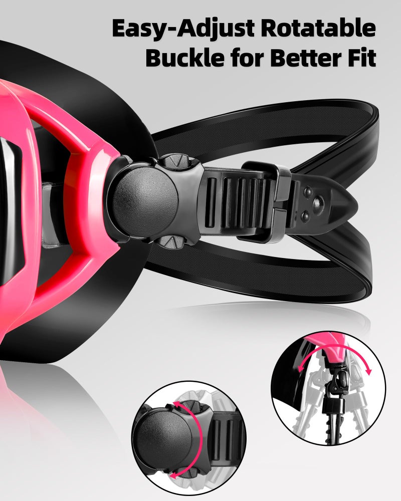 VegoVia Adult Swim Goggles with Nose Cover for Women Men, HD Clear Wide View Pool Water Nose Waterproof Shower Goggles Swimming Adult Diving Scuba Youth Mask Pool Underwater Beach Ocean Open Water - Image 5