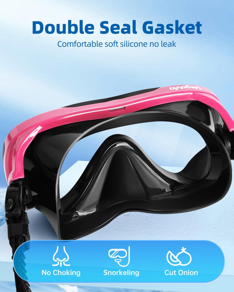 VegoVia Adult Swim Goggles with Nose Cover for Women Men, HD Clear Wide View Pool Water Nose Waterproof Shower Goggles Swimming Adult Diving Scuba Youth Mask Pool Underwater Beach Ocean Open Water - Image 3