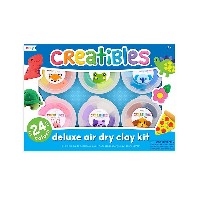 Ooly طقم طين Ooly Creatibles DIY - يجف في الهواء، 6+ سنوات، مجموعة 27 قطعة مع 24 لون وأدوات تشكيل، متعة البناء اليدوي السهلة - Image 1
