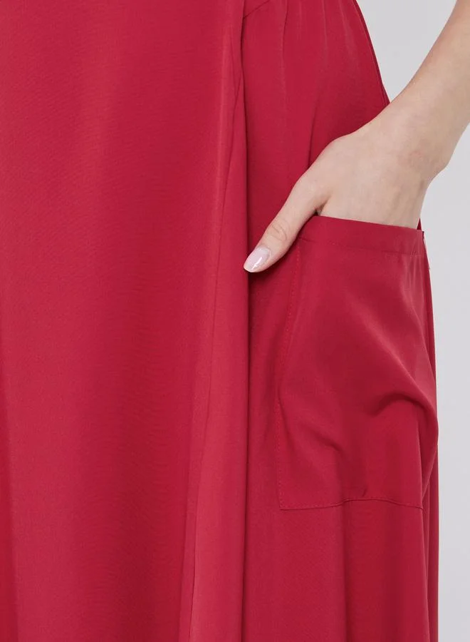 Take Two Take Two Solid Sleeveless Midi Dress with Pockets
