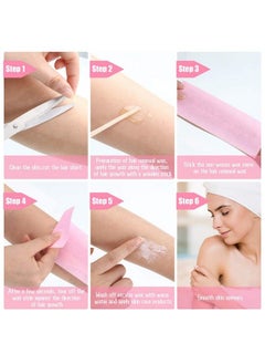 Maitys 100 Pieces Pink Wax Strips Hair Removal Non Woven Waxing Strips Wax Paper Sheets For Facial Eyebrow Face Leg Body Bikini Hair Cleaning And Remover (100 Pieces)  - Image 5