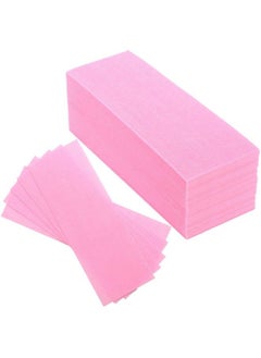 Maitys 100 Pieces Pink Wax Strips Hair Removal Non Woven Waxing Strips Wax Paper Sheets For Facial Eyebrow Face Leg Body Bikini Hair Cleaning And Remover (100 Pieces)  - Image 1