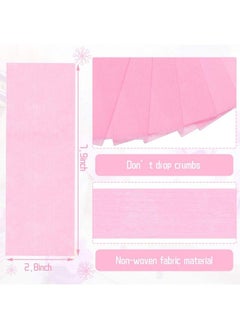 Maitys 100 Pieces Pink Wax Strips Hair Removal Non Woven Waxing Strips Wax Paper Sheets For Facial Eyebrow Face Leg Body Bikini Hair Cleaning And Remover (100 Pieces)  - Image 3