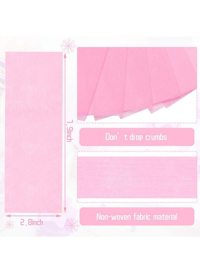 Maitys 100 قطعة شرائط شمع وردية لإزالة الشعر شرائط شمع غير منسوجة أوراق شمع للوجه والحواجب والساق والجسم ومنطقة البيكيني لتنظيف الشعر وإزالته (100 قطعة) - Image 3