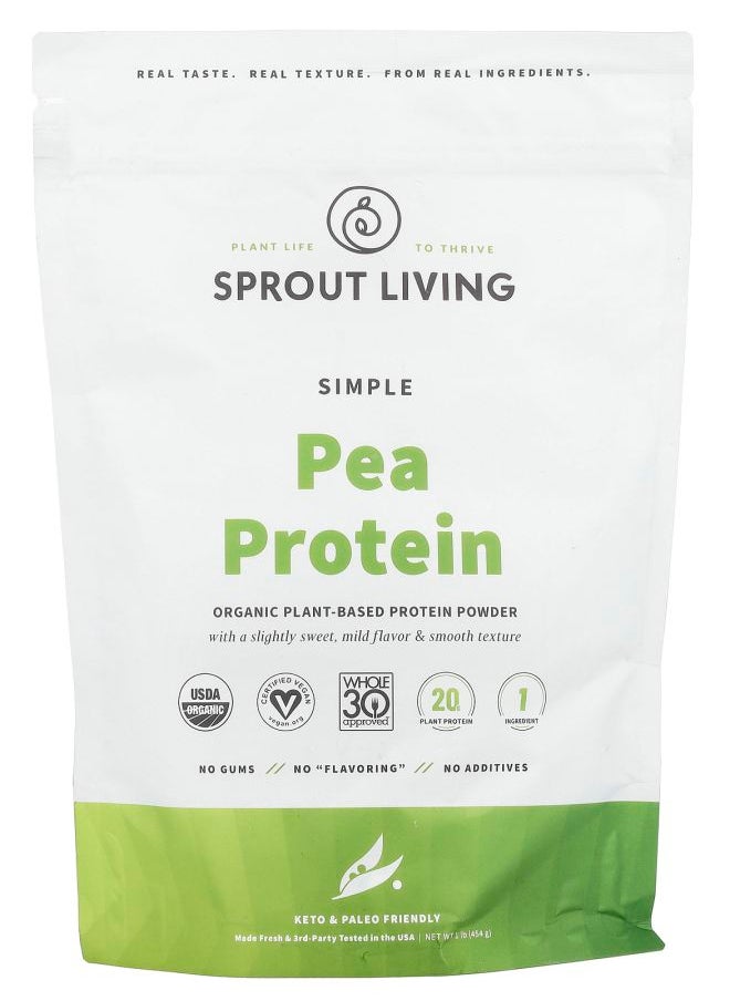 Sprout Living Simple Pea Protein 1 lb (454 g) 