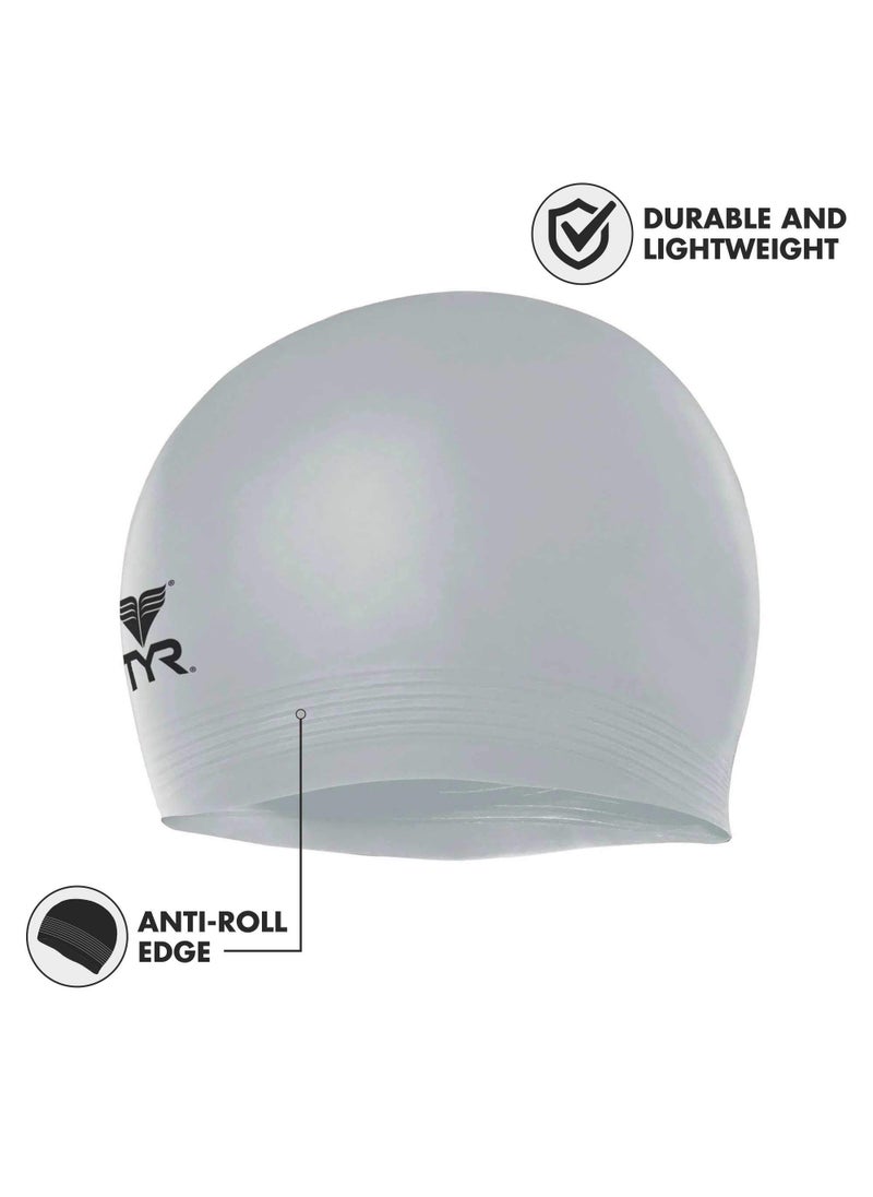 TYR TYR Mens Black Swim-caps, Silver  - Image 2