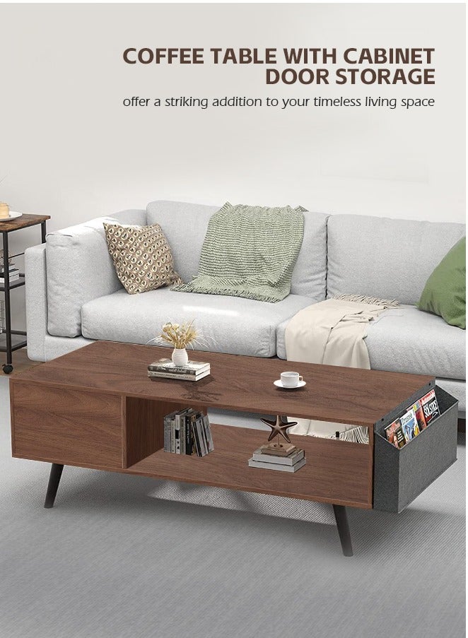 Ammar Space 100*50*45cm Coffee Table With Storage Space Simple Installation Living Room Table With Double Layer  Home Sofa Centre Table - Image 5