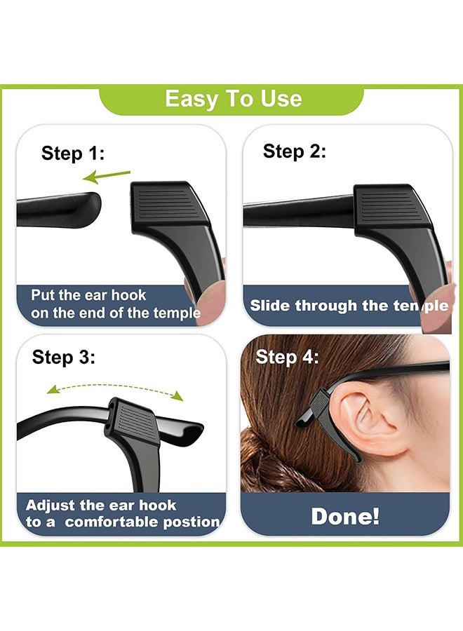 اتش اس 6 أزواج نظارات النظارات النظارات السيليكون أحواض المعبد حاملي حماة مضادة للانزلاق نظارات سدادات قبضة الأذن قبضة الأذن - Image 3