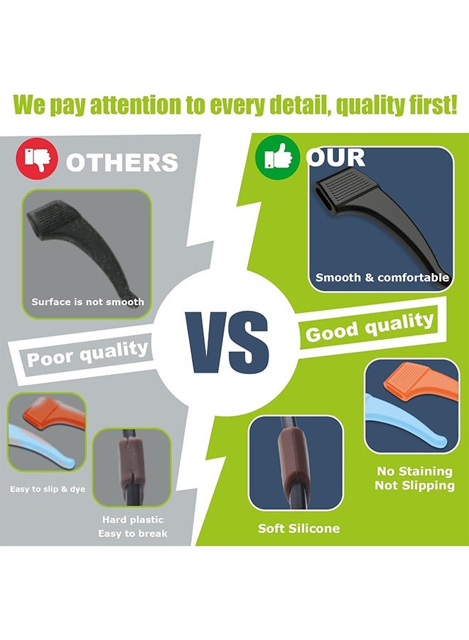 اتش اس 6 أزواج نظارات النظارات النظارات السيليكون أحواض المعبد حاملي حماة مضادة للانزلاق نظارات سدادات قبضة الأذن قبضة الأذن - Image 5