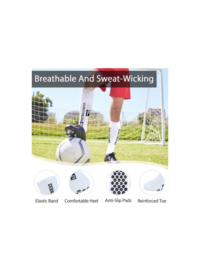 SYOSI Anti Slip Socks, for Men Women Non Slip Sports Socks, Breathable Basketball Socks, Cotton Cushion Wicking Anti Blister Athletic Socks for Football Basketball Hiking Running Yoga (3 Pairs)  - Image 3