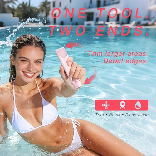 Fanovae Bikini Trimmer Electric Razors for Women Personal Shaver for Pubic Hair Bikini Line Legs Underarms Face USBC Rechargeable Gentle on Sensitive Skin Rinsable Gift Petal Pink - Image 3