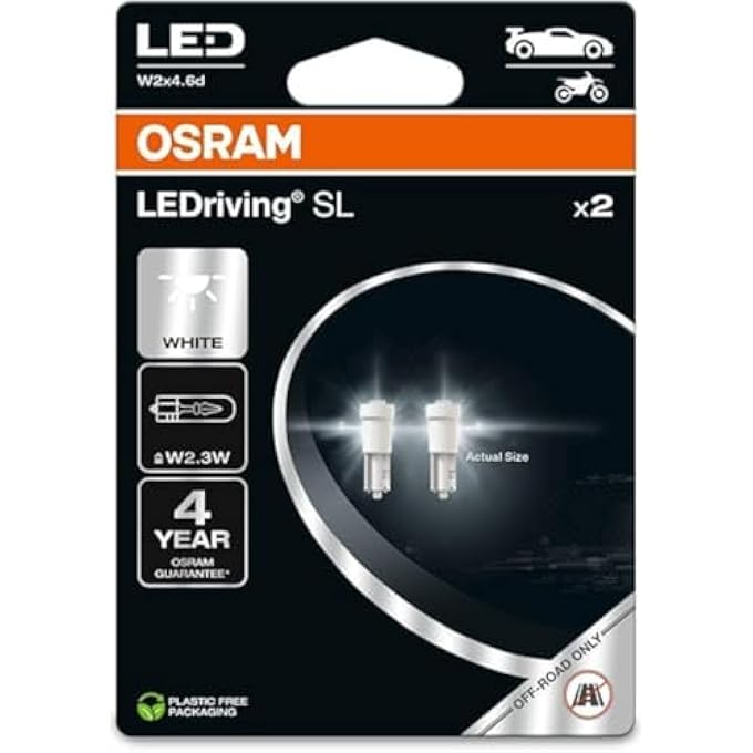 OSRAM Ledriving Sl  W23W T5 Lamp White 6000K Led Retrofit Offroad Use Only Double Blister 2 Lamps - Image 1