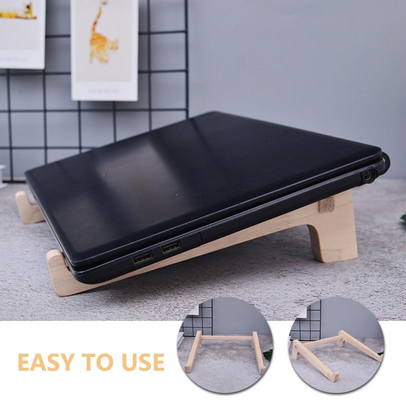 Rubberwood Laptop Stand Portable Holder for Desk 14 8 to 17 6 Inch Office Home Use - Image 4
