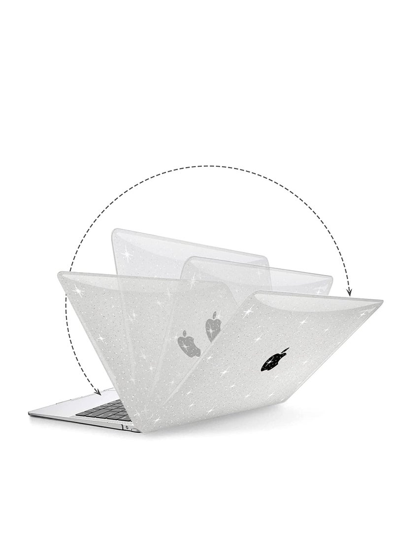 Compatible with MacBook Air 13 inch Case 2022 2021 2020 2019 2018 Release A2337 M1 A2179 A1932 with Touch ID,Glitter Smooth Laptop Hard Shell Case +Keyboard Cover +Screen Protector,Shining Clear - Image 3
