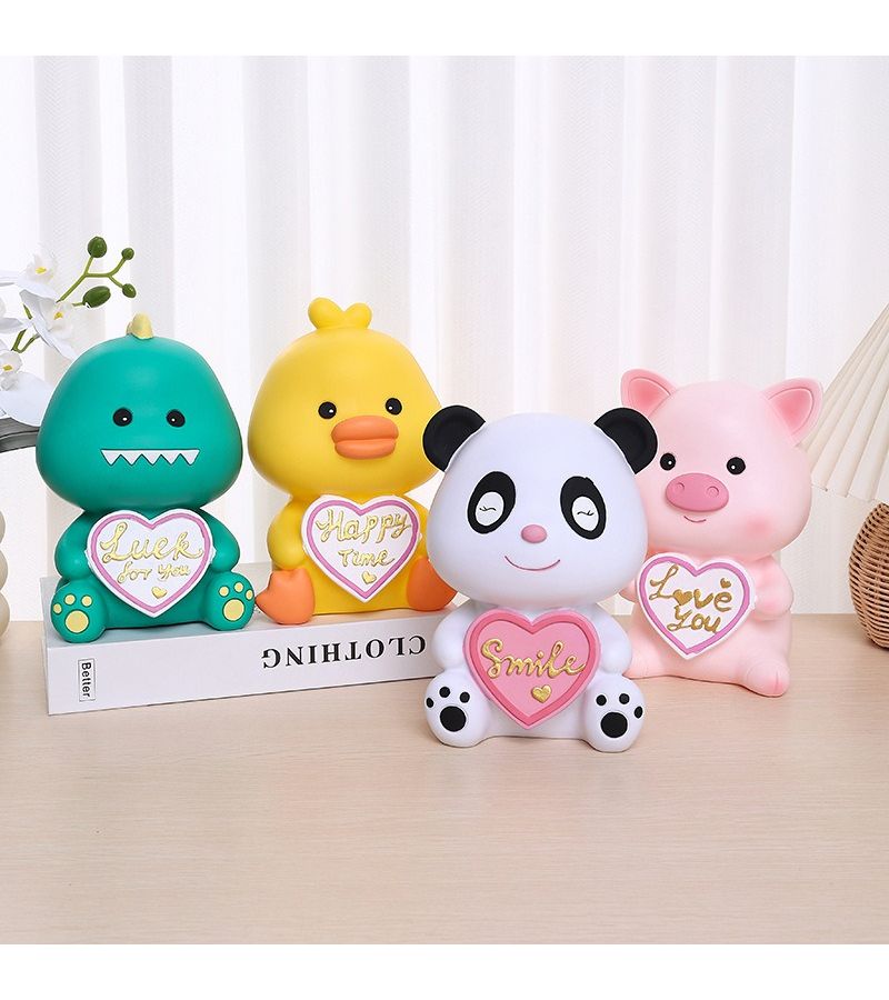 Duck Piggy Bank Cute Animal Coin Holder Portable Office Decoration - Image 1