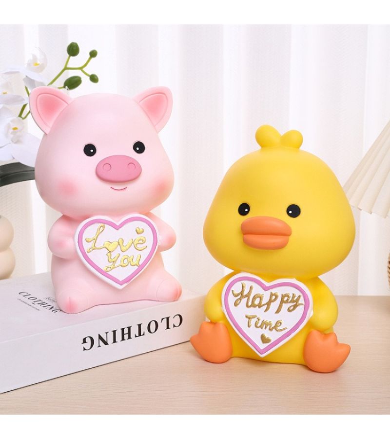 Duck Piggy Bank Cute Animal Coin Holder Portable Office Decoration - Image 2