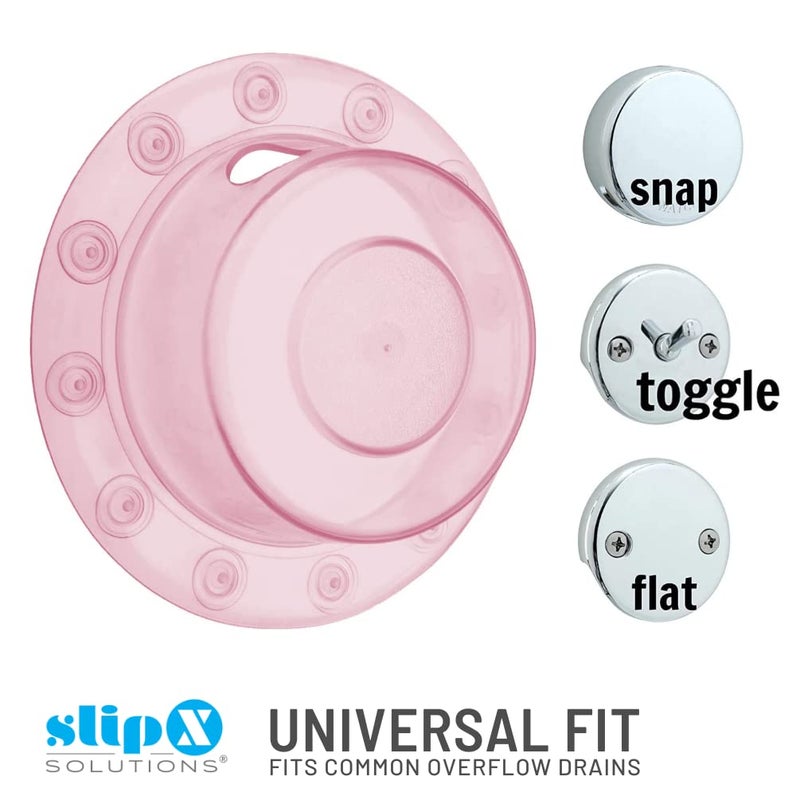 SlipX Solutions Bottomless Bath | Overflow Drain Cover for Tub | Best Gifts for Mom, Spa & Bath Accessories | Drain Block, Water Stopper Plug | Bath Essentials for Women | 4" Diameter, Coral - Image 5