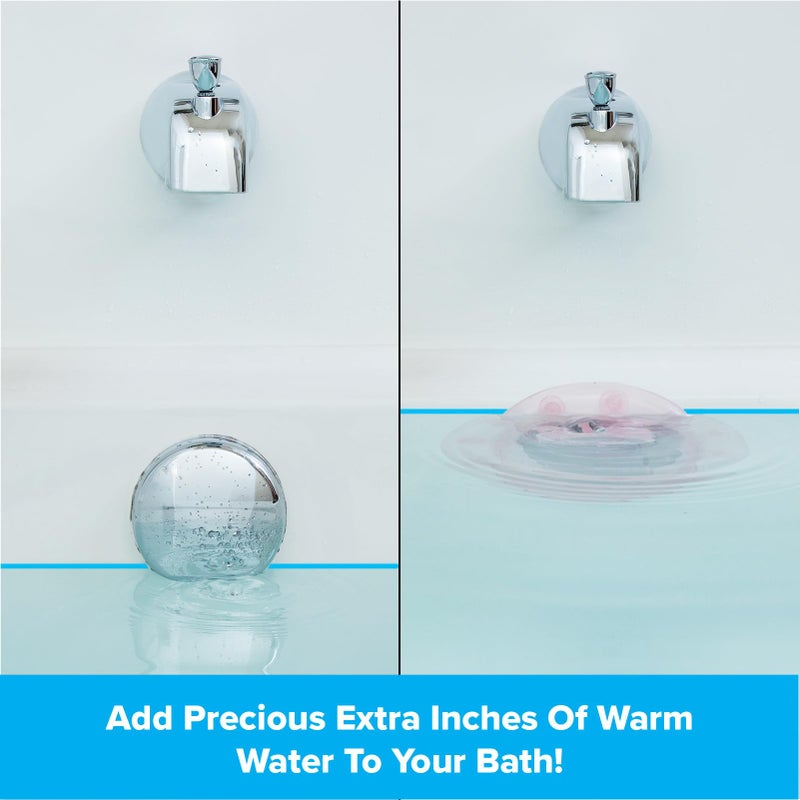 SlipX Solutions Bottomless Bath | Overflow Drain Cover for Tub | Best Gifts for Mom, Spa & Bath Accessories | Drain Block, Water Stopper Plug | Bath Essentials for Women | 4" Diameter, Coral - Image 4