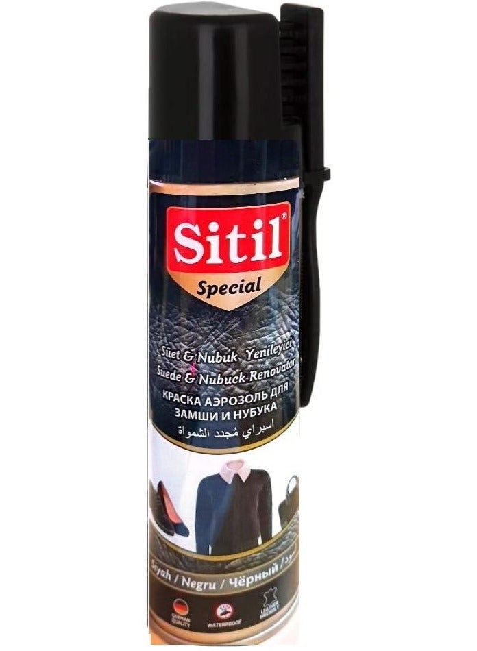 Sitil Suede & Nubuck Renovator Spray  Black Color 250 ml - Image 1