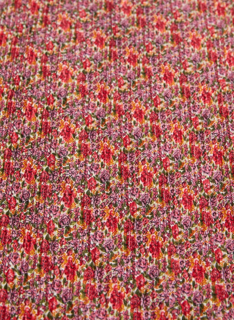 MANGO Spring Printed Pleated Scarf