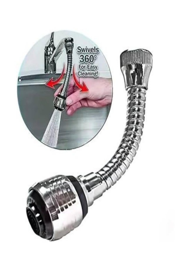COSWARE Turbo Flex 360 Faucet Sprayer Water Extender Multiple use in Kitchen Tap Extender Jet Stream/Water Saving Sprinkler and Aerator,Adjustable Head Nozzle (Pack of 1) - Image 3