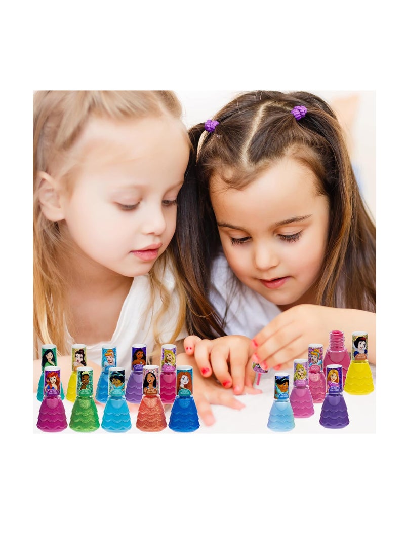 TOWNLEY GIRL Townley Girl Disney Princess 15 Piece Water-Based Nail Polish with 3 Toe Spacers| Quick Dry| Peel Off| Gift Kit Set for Kids Girls| Ages 3  - Image 2