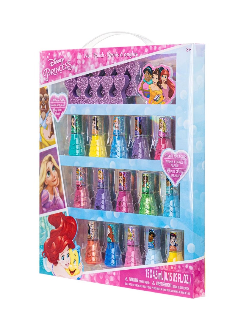 TOWNLEY GIRL Townley Girl Disney Princess 15 Piece Water-Based Nail Polish with 3 Toe Spacers| Quick Dry| Peel Off| Gift Kit Set for Kids Girls| Ages 3  - Image 5