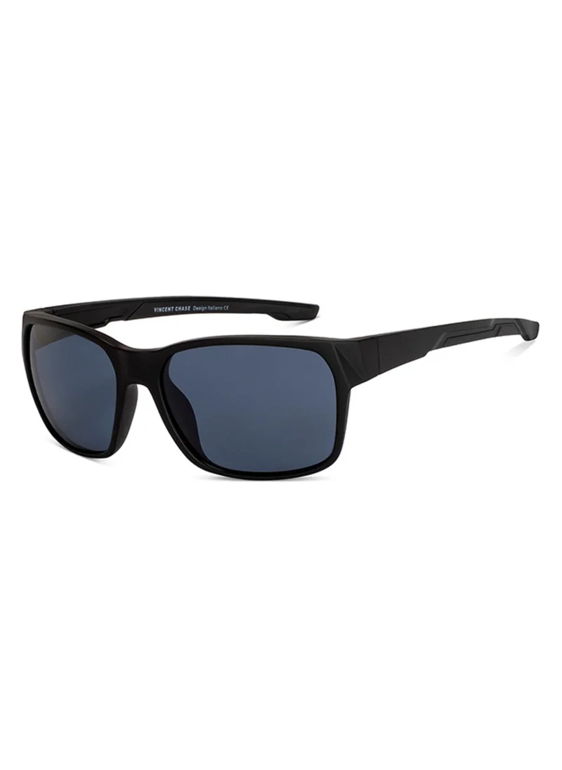 VINCENT CHASE VINCENT CHASE EYEWEAR By Lenskart | Full Rim Square Branded Latest and Stylish Sunglasses | Polarized and 100% UV Protected | Men & Women | Medium | VC S14462 (Color:-Black)-Pack of 1