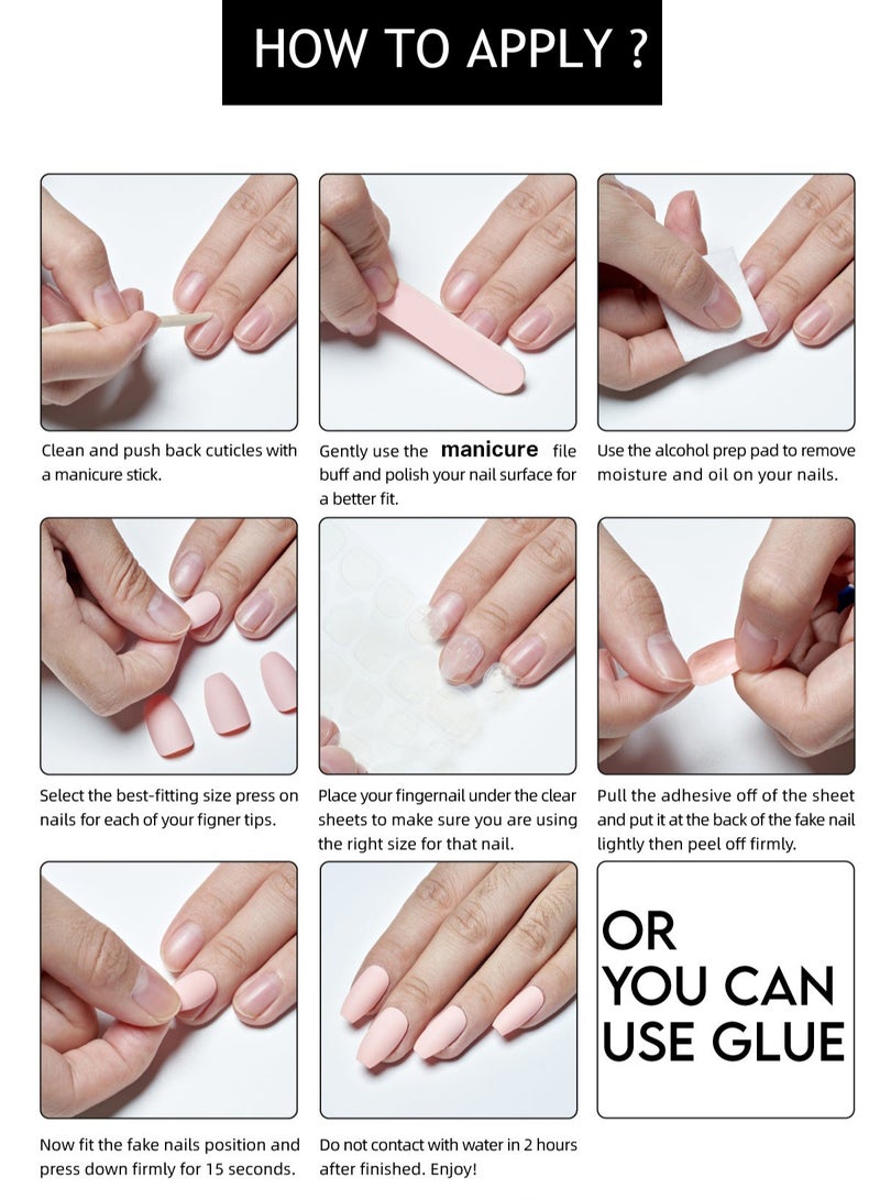 Artist Design/Romantic Sunset (Handmade)/Press On nails/Luxury Hand Painted/Medium Coffin/10 PCS/S Size - Image 3