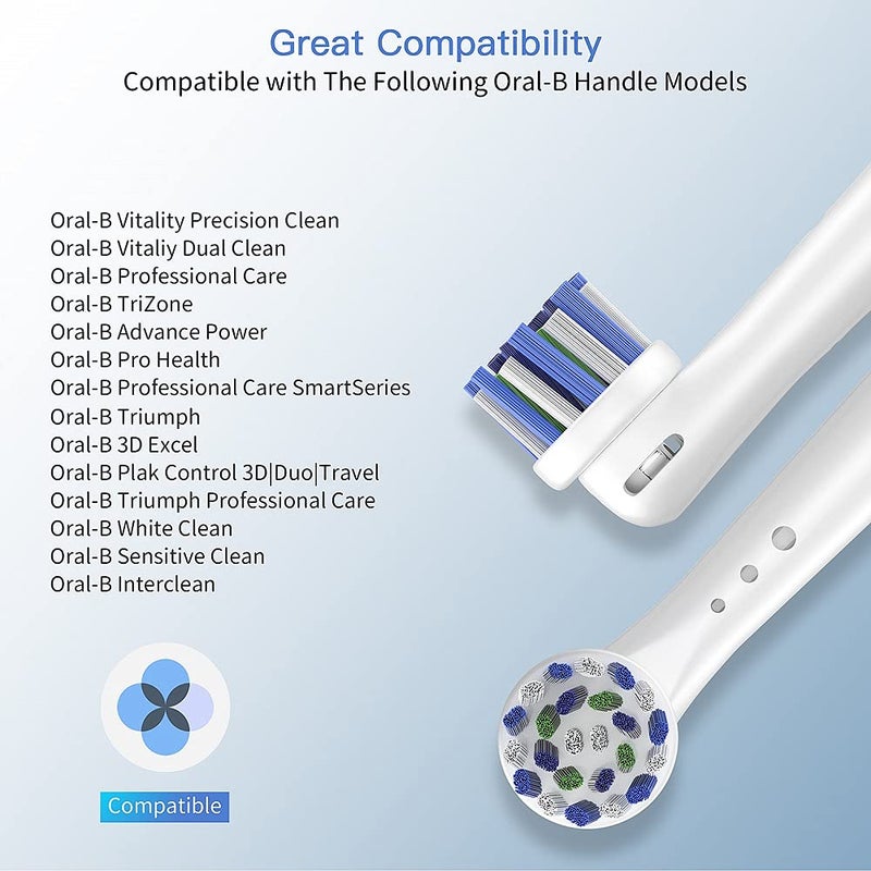 TINGOX Replacement Toothbrush Heads for Oral B Braun, 16 Pack Electric Toothbrush Heads, Precision Clean Brush Heads Refill Compatible with Oral-B 7000/Pro 1000/9600/5000/3000/8000 (16pack) - Image 3