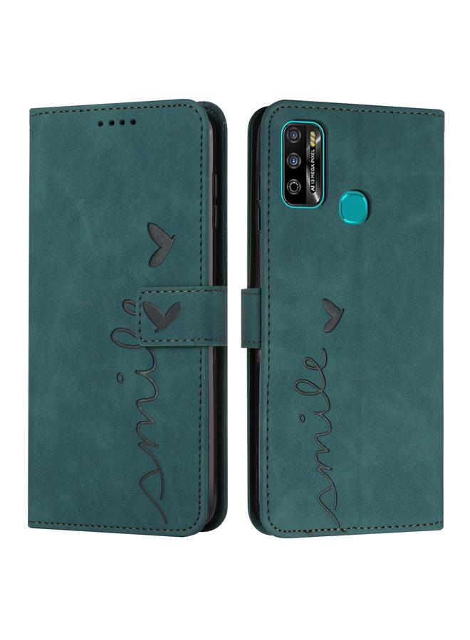 اس-توب جراب لهاتف Infinix Hot 9 Play / 10 Play / 11 Play مصنوع من الجلد بتصميم على شكل قلب - Image 1