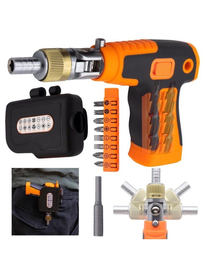 Screwdriver 16PCS Multi-Function Ratchet Screwdriver Set – 180° Rotating Handle with Magnetic Bit Holder for Home & Car Repair - Image 2
