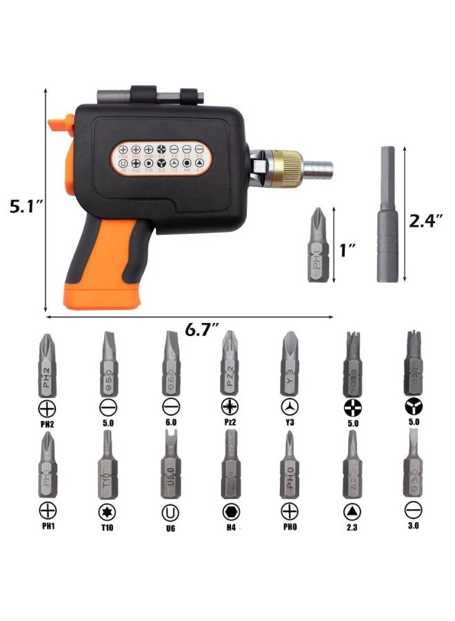 Screwdriver 16PCS Multi-Function Ratchet Screwdriver Set – 180° Rotating Handle with Magnetic Bit Holder for Home & Car Repair - Image 3