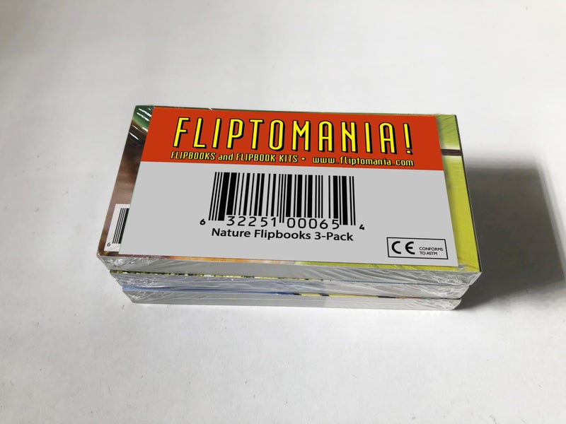 Fliptomania Nature Flipbook 3-Pack: Butterfly, Hummingbird, and Frog Flipbooks