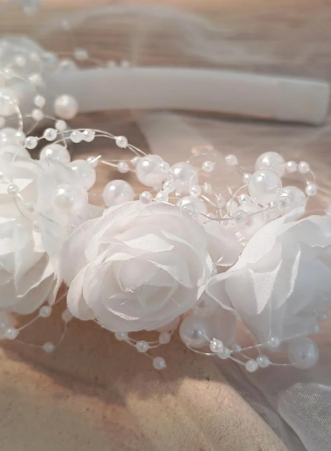 Take Two White Floral Embellished Hairband